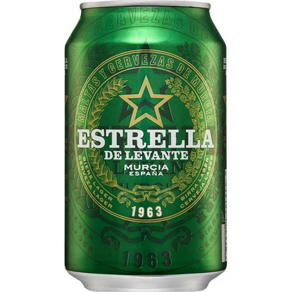 Cerveza Estrella de Levante (lata 33 cl)