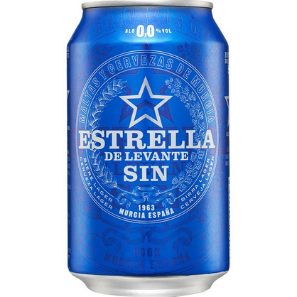 Cerveza Estrella de Levante Sin Alcohol (lata 33 cl)